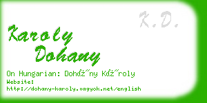 karoly dohany business card